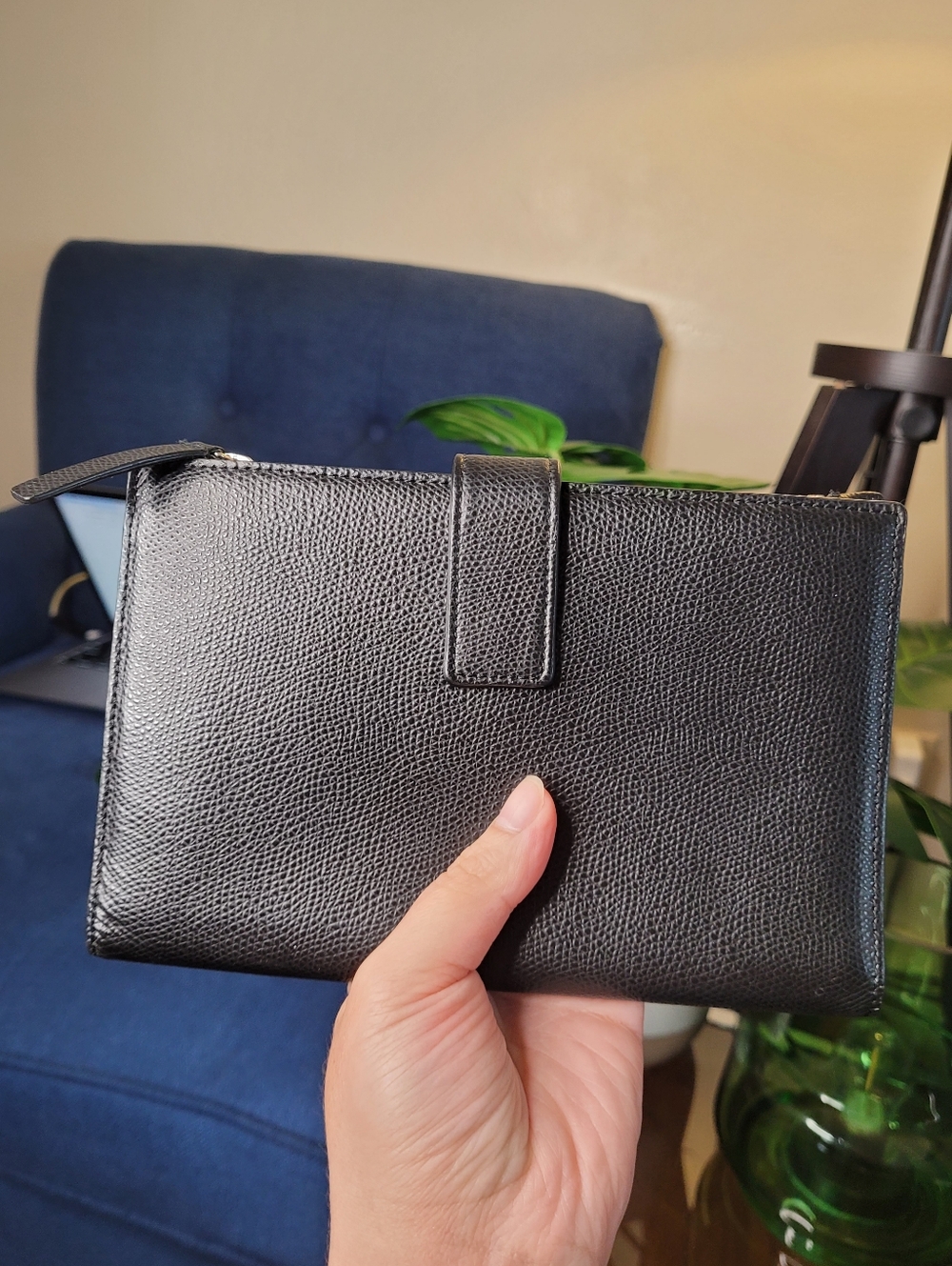 Everlane Black Pebbled Leather The Traveler Large Zippered Wallet Billfold - Picture 13 of 16